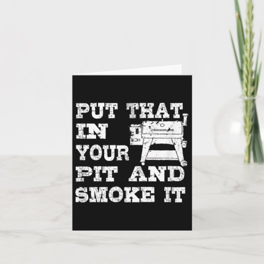Grappige Pellet Smoker BBQ Pit Gift Grill voor vle Kaart (Voorkant)