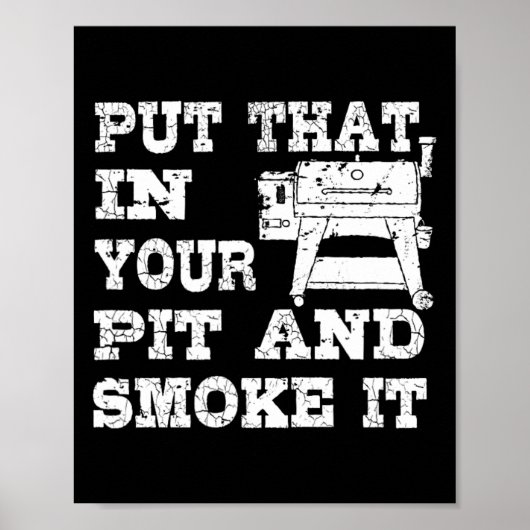 Grappige Pellet Smoker BBQ Pit Gift Grill voor vle Poster (Voorkant)