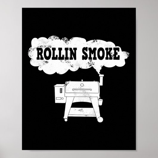 Grappige Pellet Smoker BBQ pit grill voor vlees ro Poster (Voorkant)