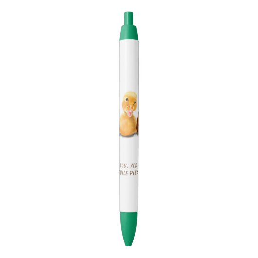 Grappige Pen met Happy Duck Smile - Aangepaste Tek (Voorkant Verticaal)