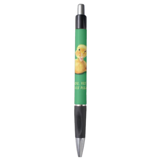 Grappige Pen met Happy Playful Duck - Smile (Voorkant Verticaal)