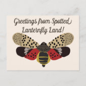 Grappige Pennsylvania Spotted Lanternfly Custom Briefkaart (Voorkant)