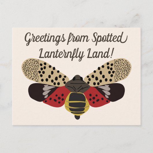 Grappige Pennsylvania Spotted Lanternfly Custom Briefkaart (Voorkant)