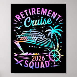 Grappige Pensioen Cruise 2026 Team Tie Dye Gepensi Poster