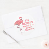 Grappige pensioen Flamingo Collector Ronde Sticker (Envelop)