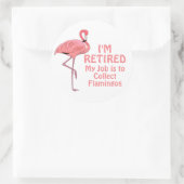 Grappige pensioen Flamingo Collector Ronde Sticker (Tas)