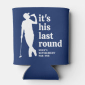 Grappige Pensioen Golf Blauw Blikjeskoeler (Achterkant)