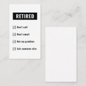 Grappige Pensioen Grap Humor Gepensioneerd Niet Mi Visitekaartje (Voorkant / Achterkant)