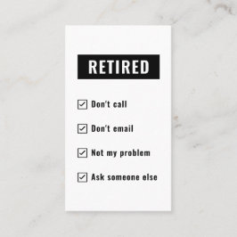 Grappige Pensioen Grap Humor Gepensioneerd Niet Mi Visitekaartje