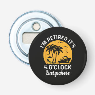 Grappige Pensioen Het Is 5 Uur Ergens Button Flesopener