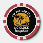 Grappige Pensioen Het Is 5 Uur Irgendwaar Poker Chips (Voorkant)