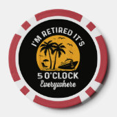 Grappige Pensioen Het Is 5 Uur Irgendwaar Poker Chips (Achterkant)