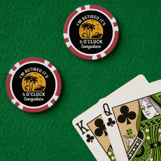 Grappige Pensioen Het Is 5 Uur Irgendwaar Poker Chips (Pokertafel (Dubbel))