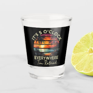 Grappige Pensioen Het Is 5 uur Overal Shot Glas