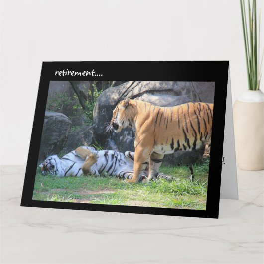 Grappige Pensioen Kaart, slapende tijger Kaart (Voorkant)