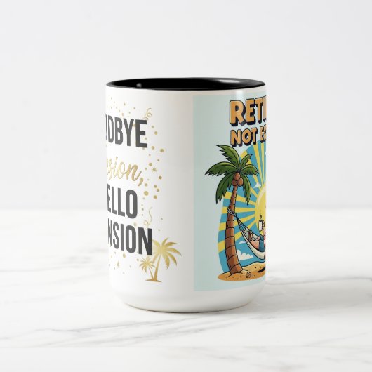 ☕ Grappige pensioen Mok | Hallo Vaarwel Spanning, (Center)