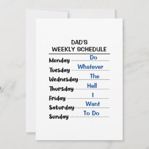 Grappige Pensioen Papa Wekelijkse Planning Feestdagenkaart