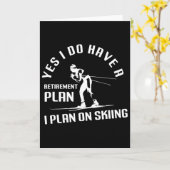 Grappige Pensioen Skiën  Kaart (Gele Bloem)