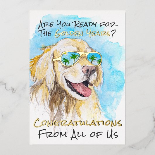 Grappige pensioenfelicitaties van ons allemaal folie feestdagenkaart (Voorkant)