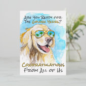 Grappige pensioenfelicitaties van ons allemaal folie feestdagenkaart (Staand Voorkant)