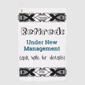 Grappige pensioengrap geen werkfeest meer golfhanddoek (Voorkant)