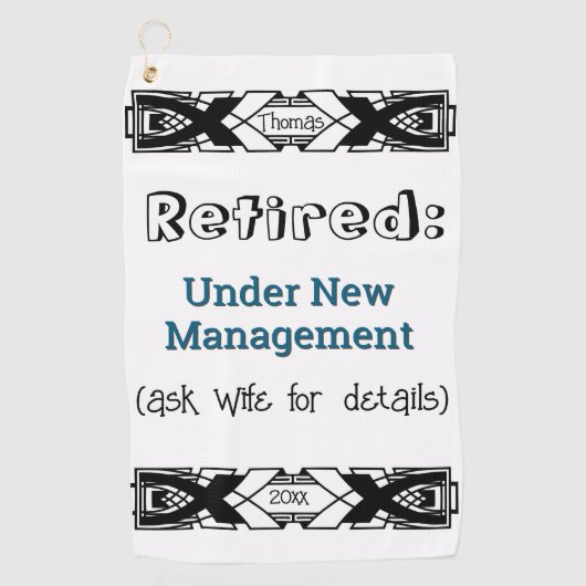 Grappige pensioengrap geen werkfeest meer golfhanddoek (Voorkant)