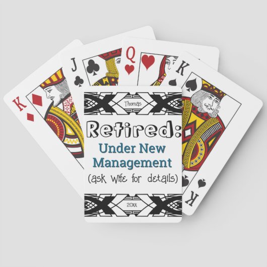 Grappige pensioengrap geen werkfeest meer pokerkaarten (Achterkant)