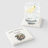 Grappige pensioengrap geen werkfeest meer stenen onderzetter (Zijkant)