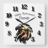 Grappige pensioengrap geen werkfeest meer vierkante klok (Voorkant)