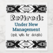 Grappige pensioengrap geen werkfeest meer wijn etiket (Enkel label)