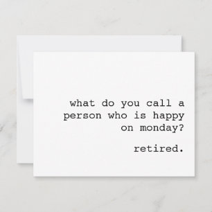 Grappige pensioenkaart / Hoe noem je een persoon Feestdagenkaart