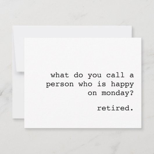 Grappige pensioenkaart / Hoe noem je een persoon Feestdagenkaart (Voorkant)