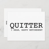 Grappige pensioenkaart | Ik bedoel Happy Reti Feestdagenkaart (Voorkant / Achterkant)