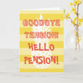 Grappige pensioenkaart met vrienden die met pensio kaart (Gele Bloem)