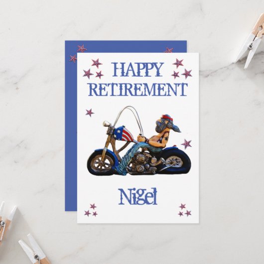 Grappige pensioenpartij kaart (Voorkant / Achterkant in situ)