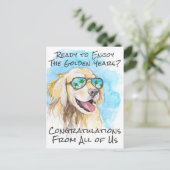 Grappige pensioenwensen van ons allemaal briefkaart (Staand voorkant)