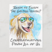 Grappige pensioenwensen van ons allemaal briefkaart (Voorkant)