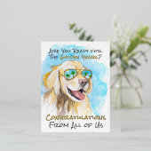 Grappige pensioenwensen van ons allemaal folie feestdagen briefkaart (Staand Voorkant)