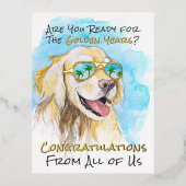 Grappige pensioenwensen van ons allemaal folie feestdagen briefkaart (Voorkant)