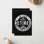 grappige pensionering, gepensioneerd, gepensioneer notitiekaartje (Voorkant / Achterkant in situ)