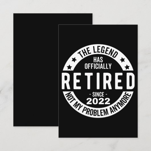 grappige pensionering, gepensioneerd, gepensioneer notitiekaartje (Voorkant / Achterkant)