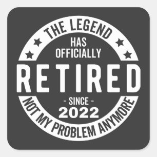grappige pensionering, gepensioneerd, gepensioneer vierkante sticker