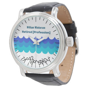 Grappige pensionering gepersonaliseerde naam Jumbl Horloge