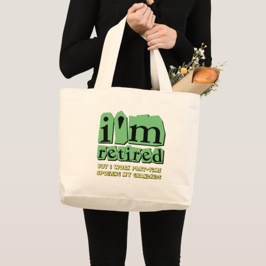 grappige pensionering grote tote bag (Voorkant (product))