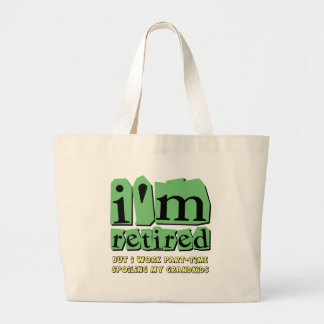 grappige pensionering grote tote bag