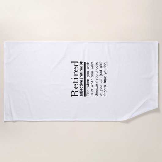 grappige pensionering strandlaken (Voorkant)