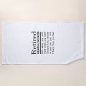 grappige pensionering strandlaken (Voorkant)