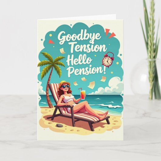 Grappige pensionering - Vaarwel spanning, hallo pe Kaart (Voorkant)