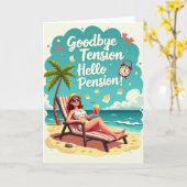 Grappige pensionering - Vaarwel spanning, hallo pe Kaart (Gele Bloem)
