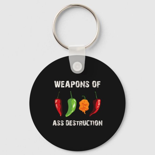 Grappige Peper Chili Hoofd Scy Hete Voedingsmiddel Sleutelhanger (Voorkant)